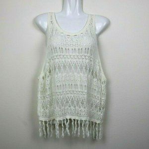 Arizona Jean Womens Top Sleeveless Crochet Sheer